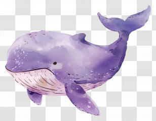 Watercolor Whale - Purple Watercolor Whale Art Transparent PNG