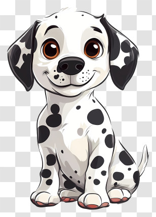 Dalmatian Puppy - Cartoon Dalmatian Puppy With Spots Transparent PNG