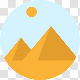 Pyramid - Minimalist Pyramids Illustration With Sun Transparent PNG