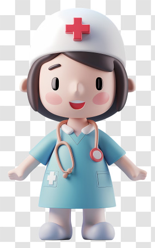 Nurse - Cute Nurse Cartoon Character For Healthcare Theme Transparent PNG