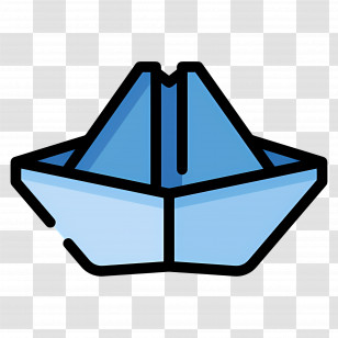 Paper Boat - Blue Origami Paper Boat Transparent PNG