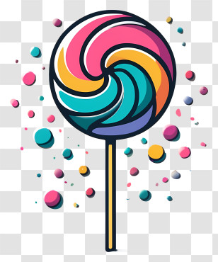 Cartoon - Colorful Spiral Lollipop Illustration For Sweet Treats Transparent PNG