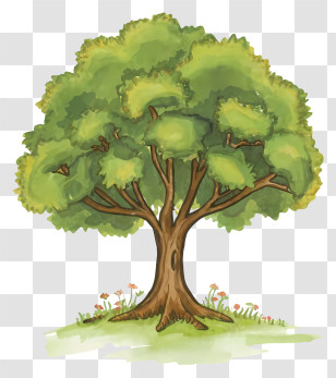 Tree - Vibrant Green Tree Illustration Transparent PNG