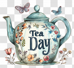 International Tea Day - Decorative Teapot For Tea Day Transparent PNG