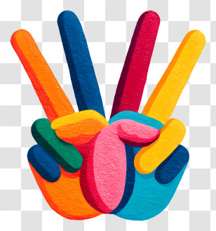 Rainbow Peace Hands - Colorful Peace Sign With Hands Transparent PNG