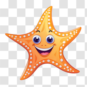 Starfish - Smiling Cartoon Starfish Illustration Transparent PNG
