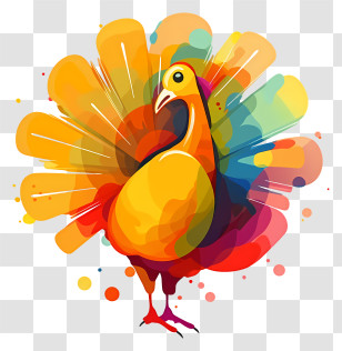 Watercolor Painting - Colorful Turkey Illustration For Thanksgiving Transparent PNG