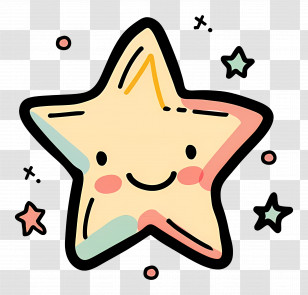 Cartoon Star - Cute Smiling Star Illustration With Fun Aesthetic Transparent PNG