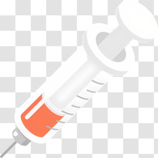 Syringe - Illustrated Medical Syringe With Orange Liquid Transparent PNG