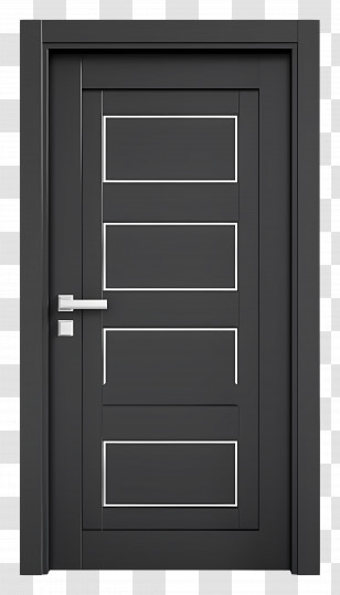 3d Modern Door - Modern Black Door Transparent PNG