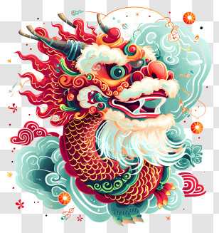 Chinese New Year - Traditional Chinese Dragon Illustration Transparent PNG