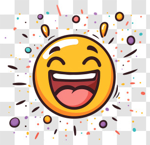 Laughing Emoji - Laughing Emoji With Confetti Transparent PNG