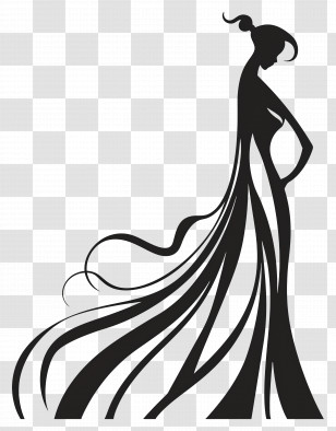 Elegant Woman Silhouette - Elegant Woman Silhouette Transparent PNG