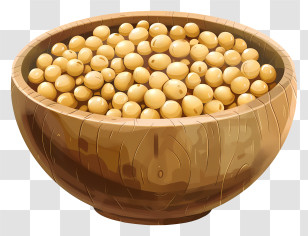 Soybean - Wooden Bowl Filled With Soybeans Transparent PNG