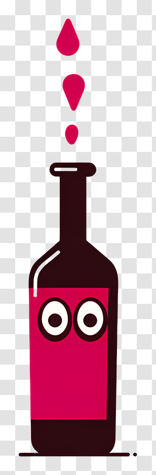 Open Wine Bottle - Cartoon Wine Bottle With Eyes Transparent PNG