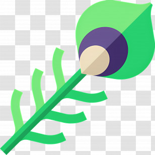 Peacock Feather - Green Leaf Icon Transparent PNG