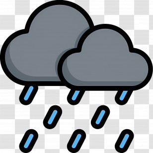 Raining Cloud - Rainy Weather Icon With Clouds And Drops Transparent PNG