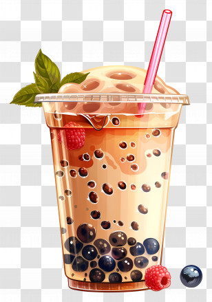 Bubble Tea - Delicious Bubble Tea With Tapioca Pearls Transparent PNG
