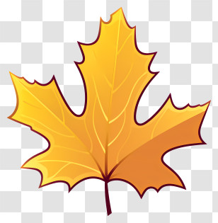 Maple Leaf - Yellow Maple Leaf Illustration In Fall Theme Transparent PNG