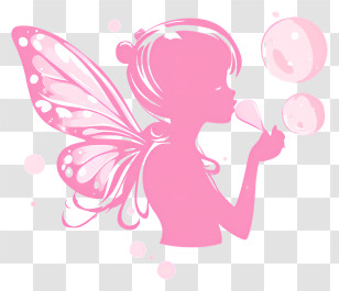 Bubblegum Fairy - Pink Fairy Silhouette Transparent PNG