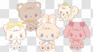 Creamy Afternoon - Cute Animal Friends Cartoon Illustration Transparent PNG