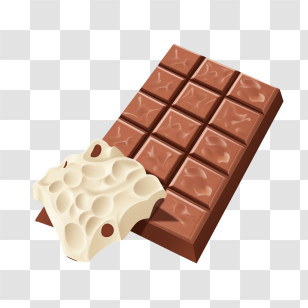 Milk Chocolate - Milk And Dark Chocolate Bars Cartoon Style Transparent PNG