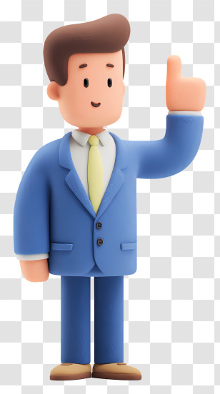 Businessman Pressing Like Button - Man Character With Thumbs Up Transparent PNG