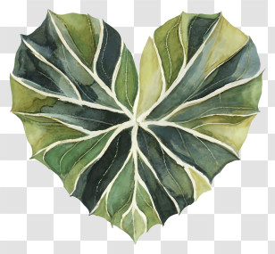 Cartoon - Heart-shaped Green Leaf Illustration Transparent PNG