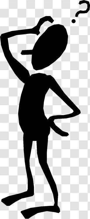 Stick Figure - Confused Silhouette With A Question Mark Transparent PNG