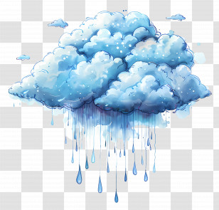 Rain Cloud - Rain Cloud With Falling Drops Transparent PNG