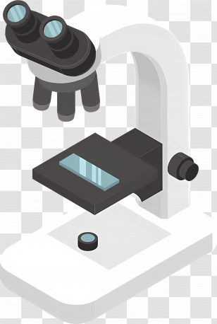 Microscope - White Microscope In Isometric Style Transparent PNG