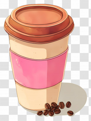 Coffee Cup - To-Go Coffee Cup With Coffee Beans Transparent PNG