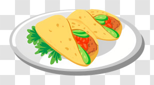 Thai Food - Tacos On A Plate With Fresh Garnishes Transparent PNG