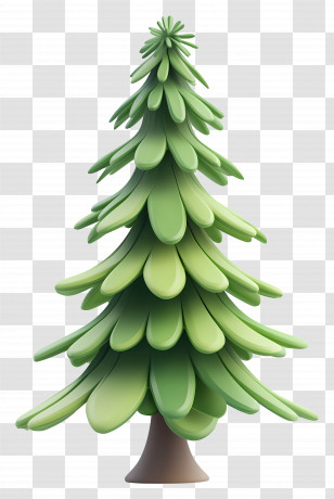 Cartoon Spruce Tree - Green Pine Tree Illustration Transparent PNG