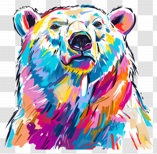 Polar Bear - Vivid And Colorful Polar Bear Illustration Transparent PNG