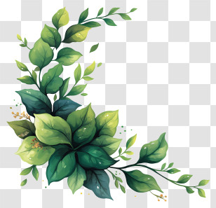 Green Leaf Frame - Green Leaves Decorative Illustration Transparent PNG