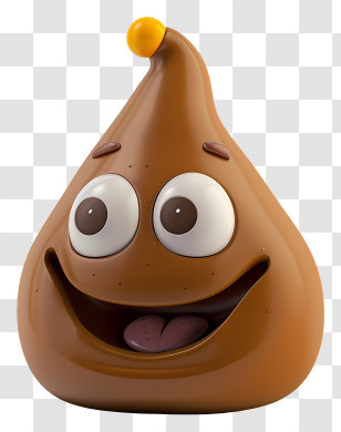 Poop Emoji - Funny Brown Cartoon Poop Character With Playful Expression Transparent PNG