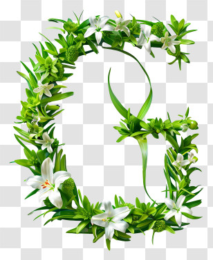 Letter G - Green Floral Letter Design Transparent PNG