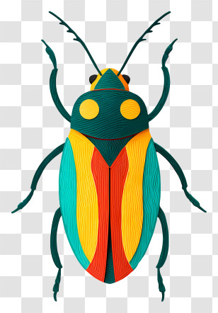 Cacique Beetle - Colorful Beetle Illustration Transparent PNG