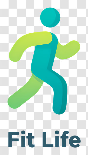 Fit Life Logo - Green Running Fitness Logo Transparent PNG