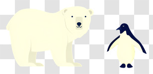 Penguin - Polar Bear And Penguin Cartoon Illustration Transparent PNG