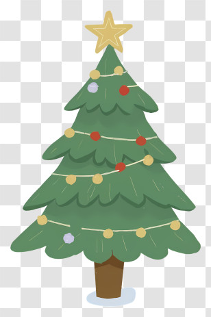 Christmas Tree - Decorated Christmas Tree Illustration Transparent PNG