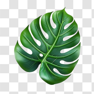 Monstera Leaf
 - Realistic Green Monstera Leaf Artwork Transparent PNG