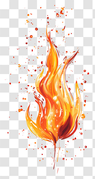 Fire Sparks - Artistic Flame Illustration Transparent PNG