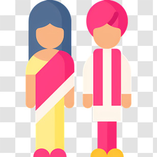Hindu Wedding Icon - Man And Woman In Traditional Clothing Transparent PNG