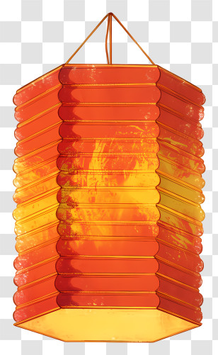 Chinese Lantern - Warm Orange Paper Lantern Transparent PNG