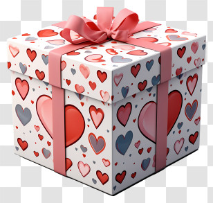Gift Box - Heart Pattern Gift Box For Love Celebration Transparent PNG