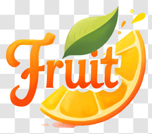 Fruit Logo - Cute Fruit Script Logo Transparent PNG