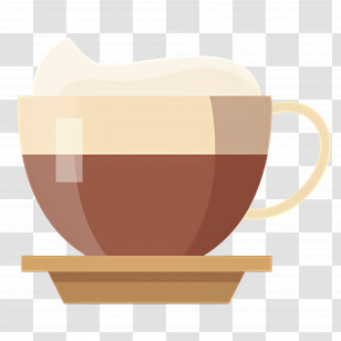 Cappuccino Coffee - Simple Cup Of Coffee Illustration Transparent PNG