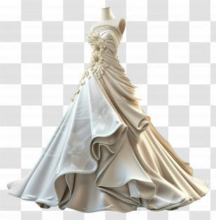 Chanel Wedding Dress - Elegant White Wedding Gown Transparent PNG